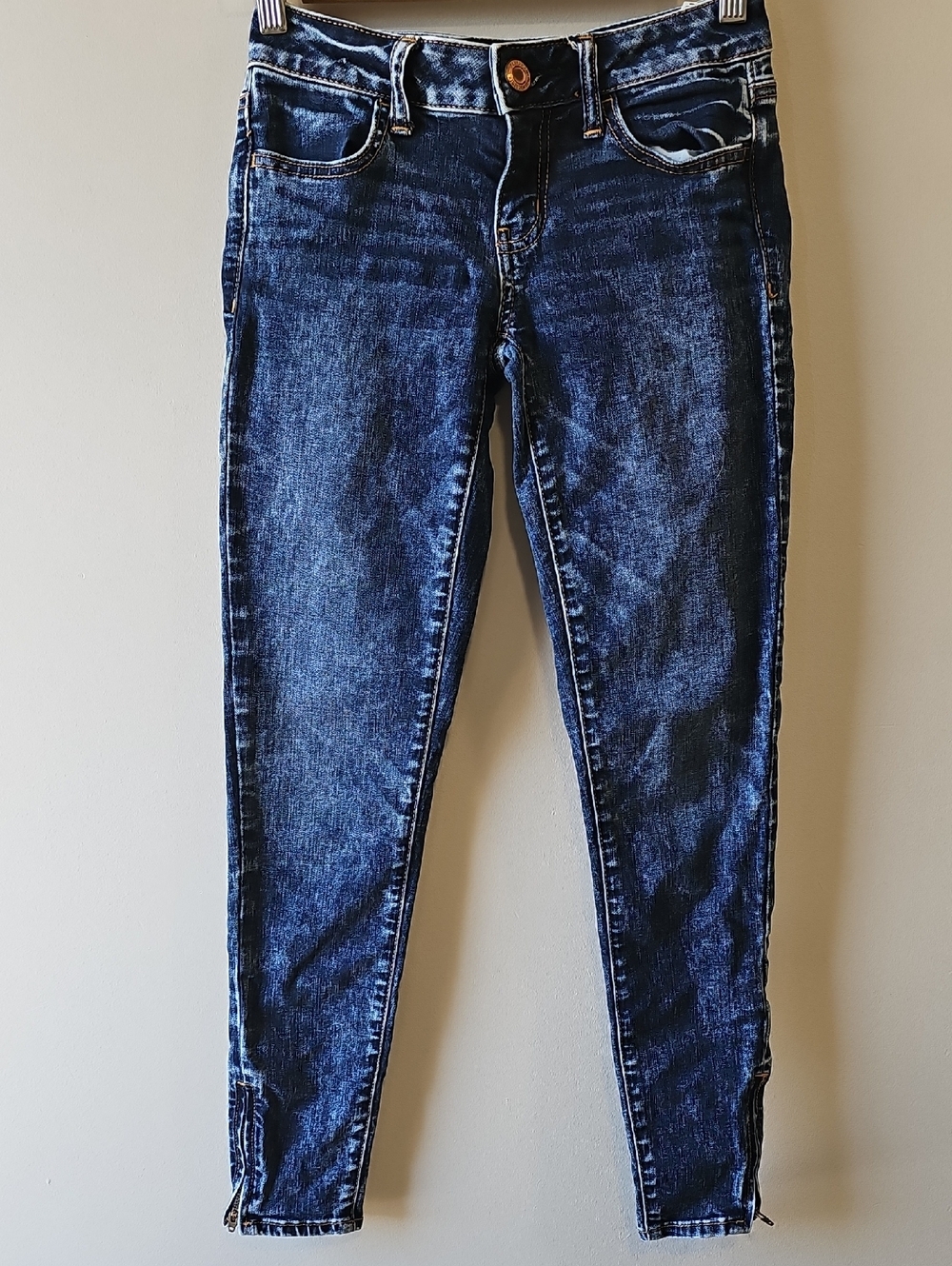 American Eagle Outfitters Super Stretxh Size 0 Dark Blue Jeggings